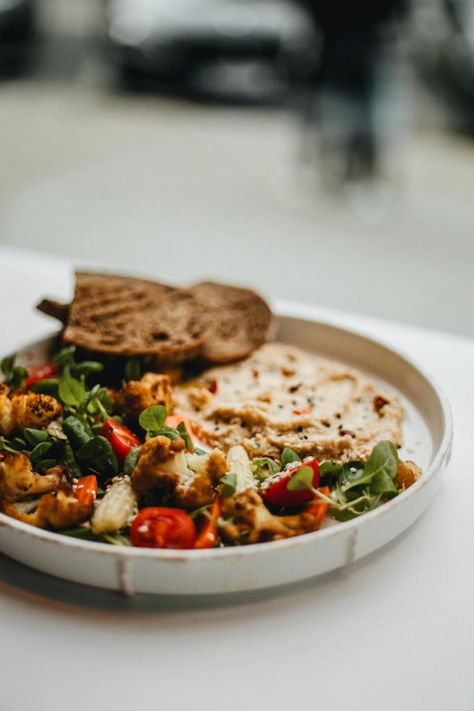 Close-up of a Plate of Roasted Vegetables